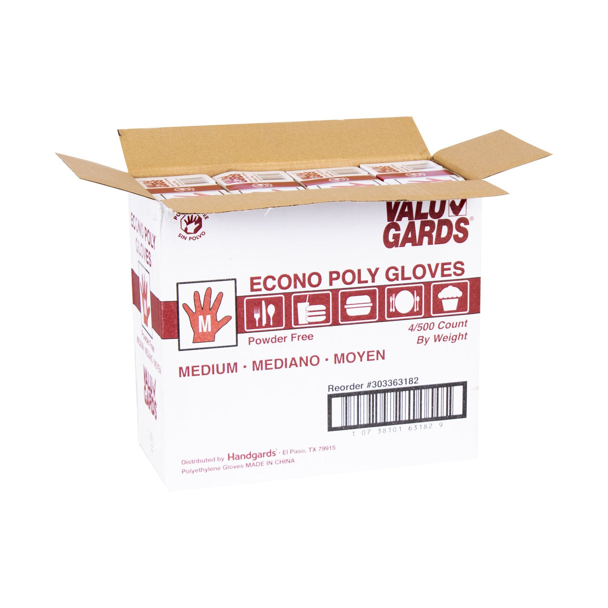 Gloves, Poly, Medium, Clear, Embossed,4 - 500 COUNT