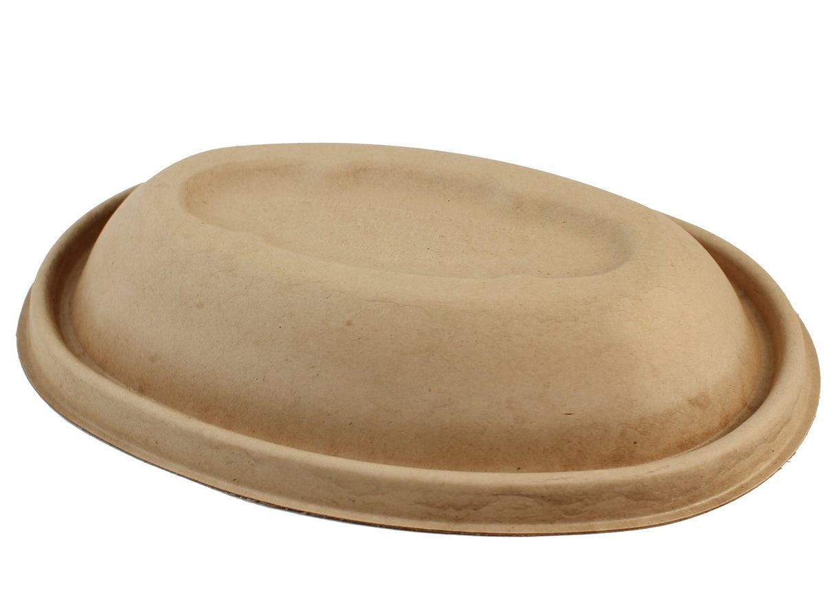 Lids, Dome, Plant Fiber, Unbleached, Oval, 32 Ounce Burrito Bowls,6 - 50 COUNT