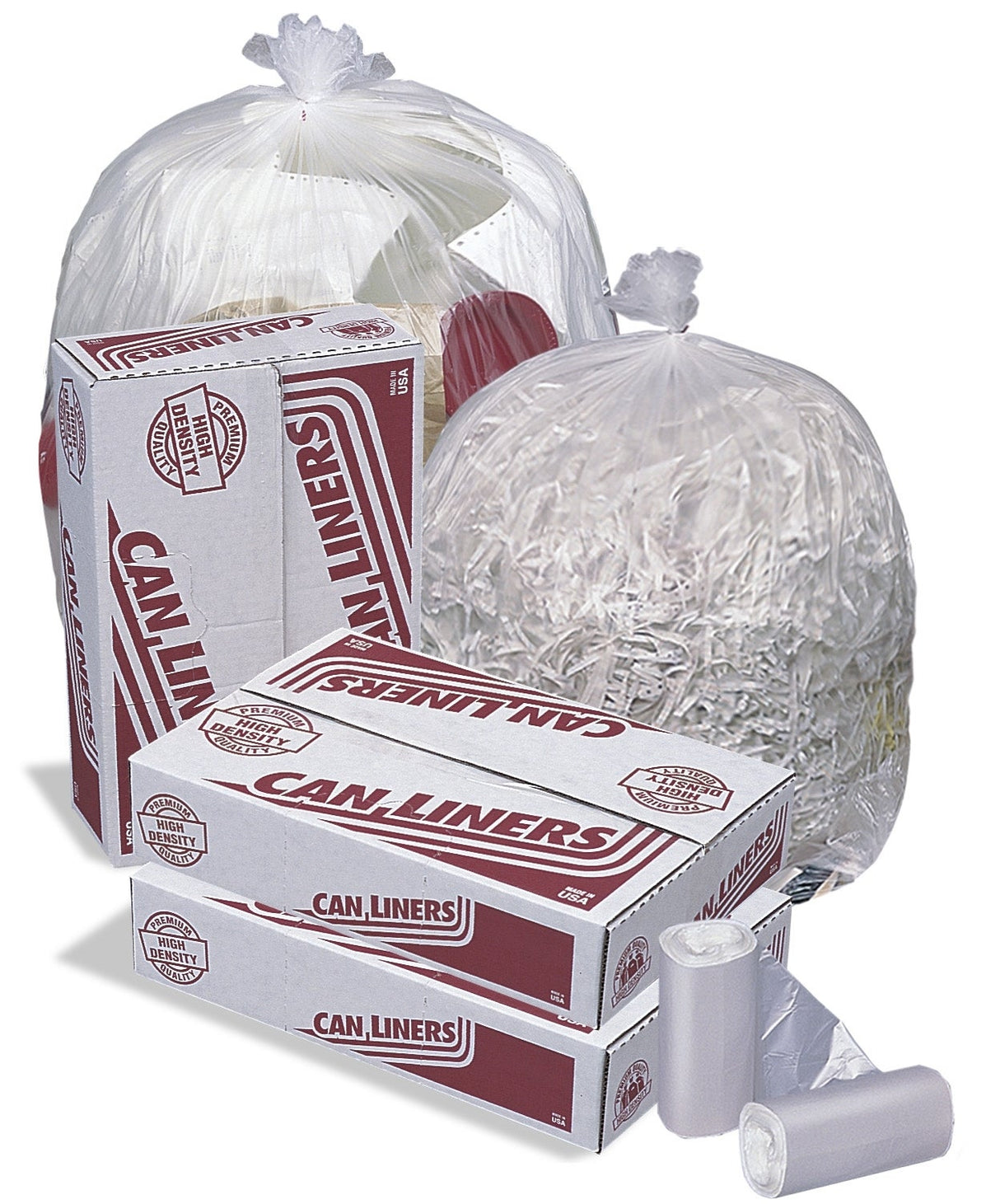 Can Liners, 60 Gallon, Natural, 16 Micron, 38 x 60 Inch,8 - 25 COUNT