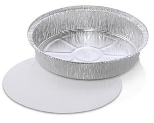 Containers, 9 Inch, Foil, Silver, Round, with Board Lid,150 - 2 COUNT