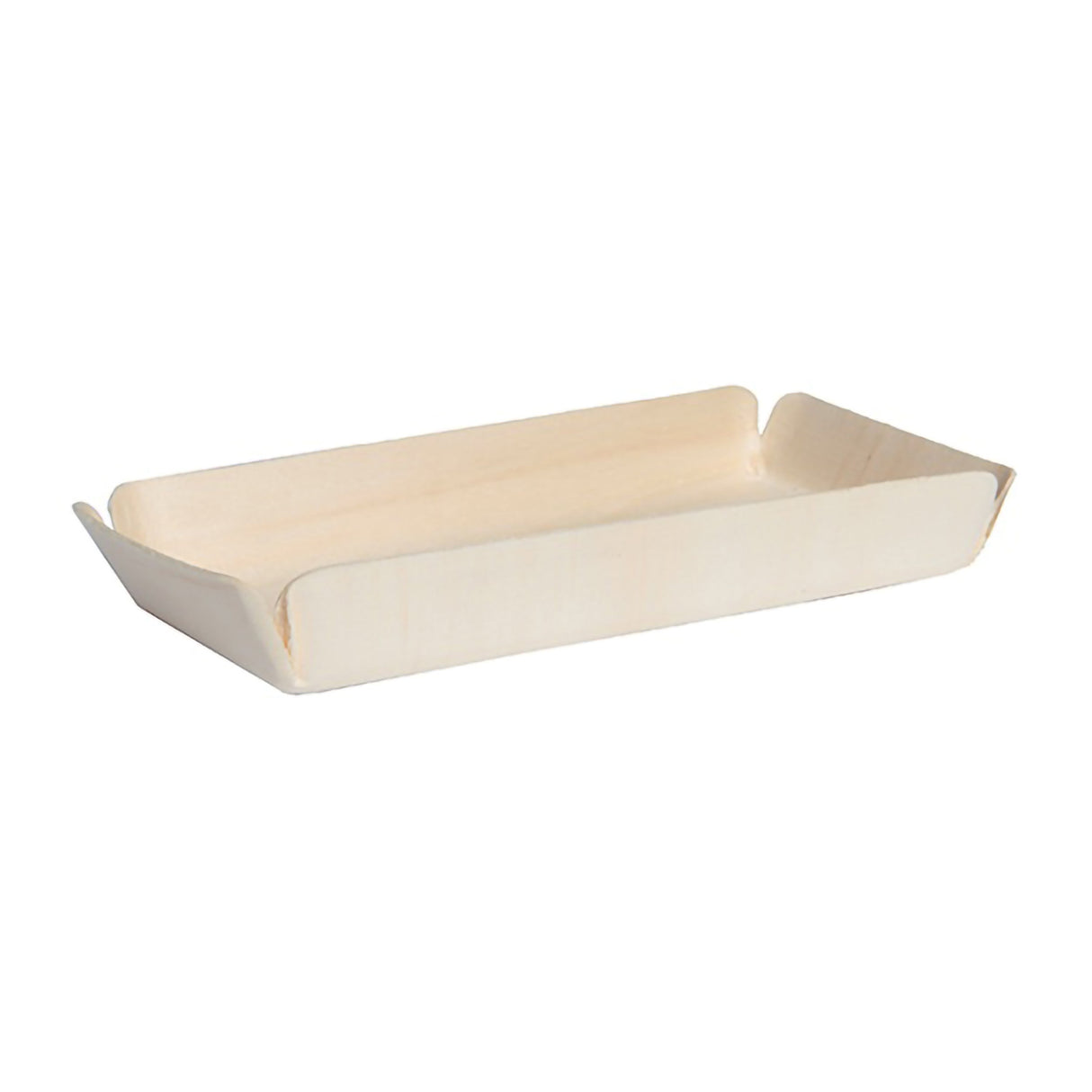 Trays, 8.2 x 4.1 x 1.1 Inch, Wood, Natural, Rectangular, Lined with Paper, Biodegradeable,6 - 60 COUNT
