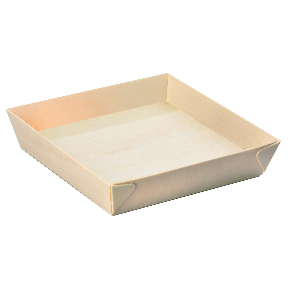 Trays, 6.6 x 6.6 x 1.4 Inch 28 Ounce, Wood, Natural, Square, Biodegradeable, 6.6 Linear Inch,1 - 100 COUNT