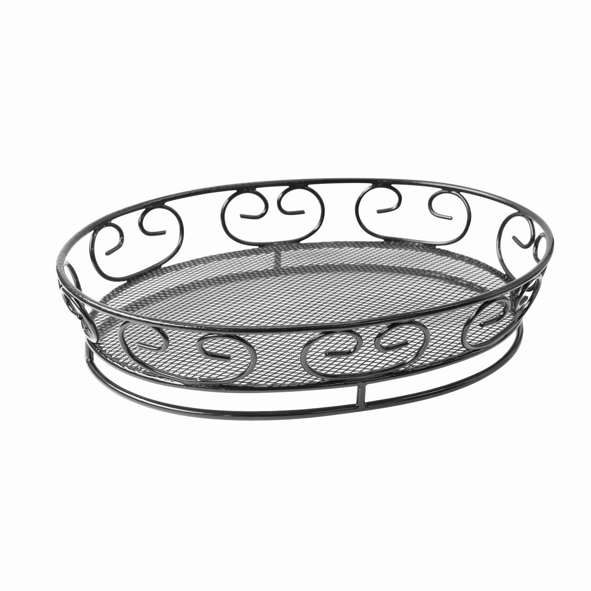Baskets, Bread, 9.x 6.5 x 2.2 Inch, Oval, Black, Metal,6 - 1 COUNT