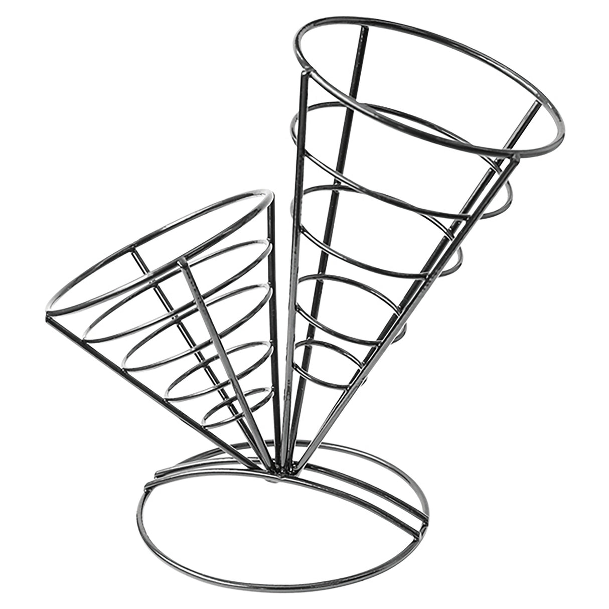 Baskets, Double, 3.9 x 8 Inch, Conical, Black, Wrought Iron,6 - 1 COUNT