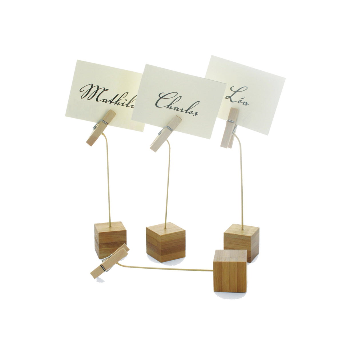 Holders, Nak, 0.9 x 0.9 Inch, Bamboo, Natural, with 5.1 Inch Sign Clip,12 - 12 COUNT