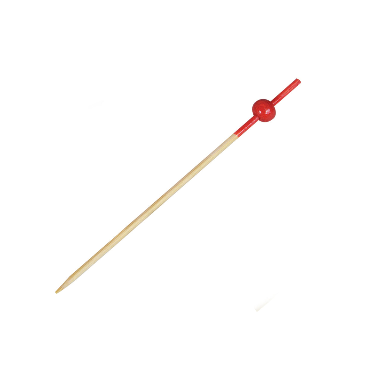 Picks, Kyoto, 3.5 Inch, Bamboo, Red End, with Red Bead, 3.5 Linear Inch,20 - 100 COUNT