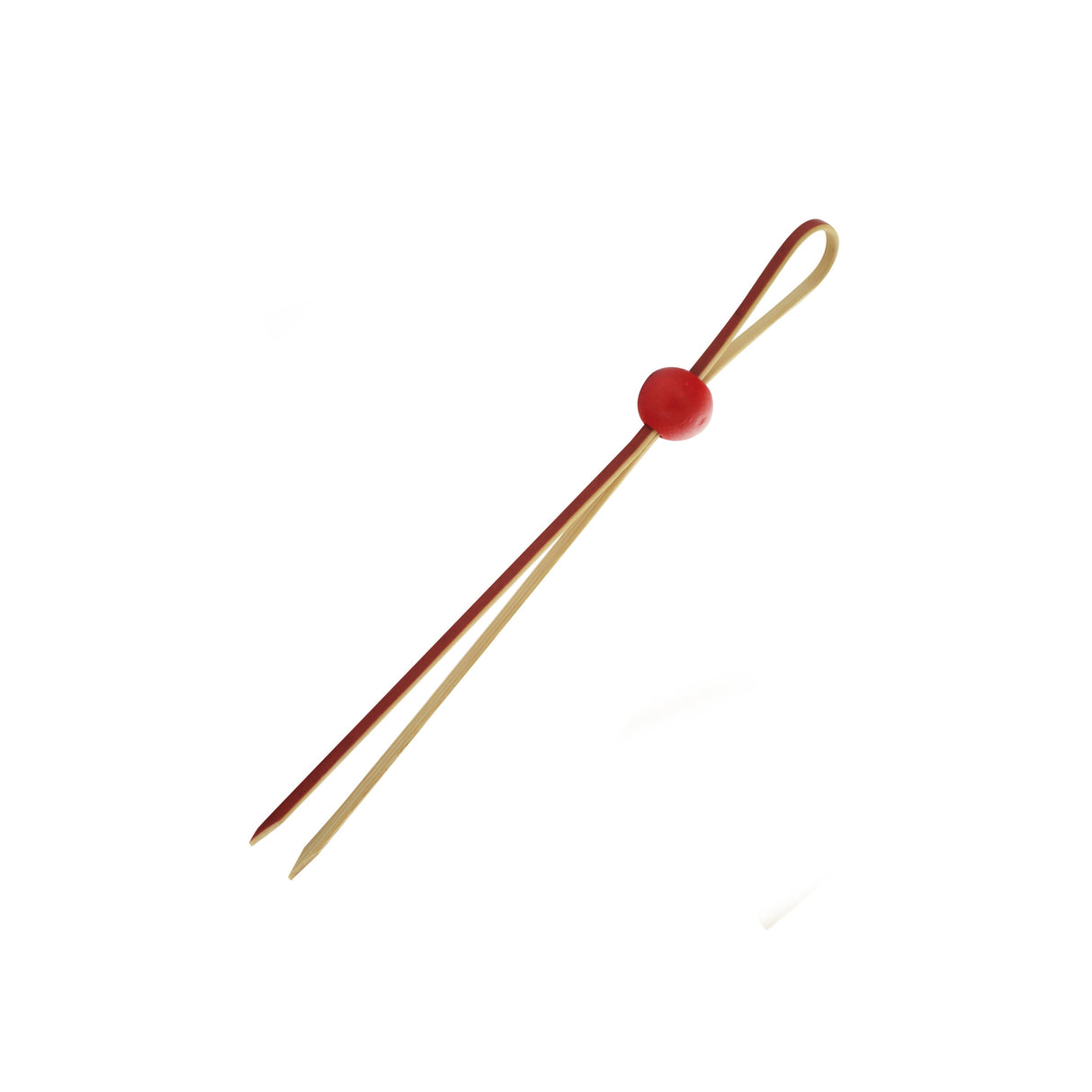 Pick, Luka Double, 5.3 Inch, Bamboo, Red, with Red Adjustable Ball, Biodegradable, 5.3 Linear Inch,10 - 100 COUNT
