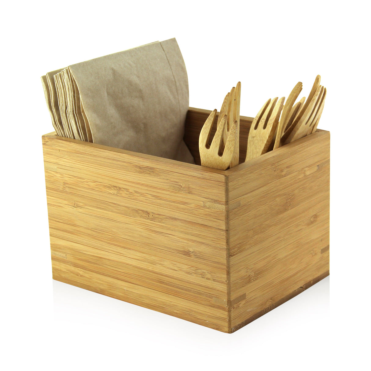 Holders, Cutlery & Napkin, 6.3 x 4.7 x 4.1 Inch, Bamboo, Natural,1 - 8 COUNT