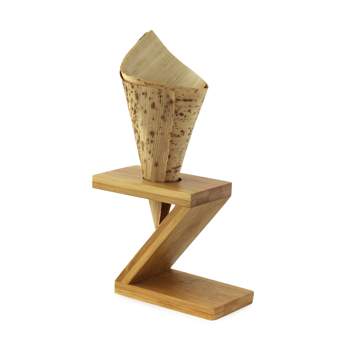 Holders, Cone, 3.5 x 2.5 Inch, Bamboo, Natural, Z Shaped, Recyclable,1 - 10 COUNT