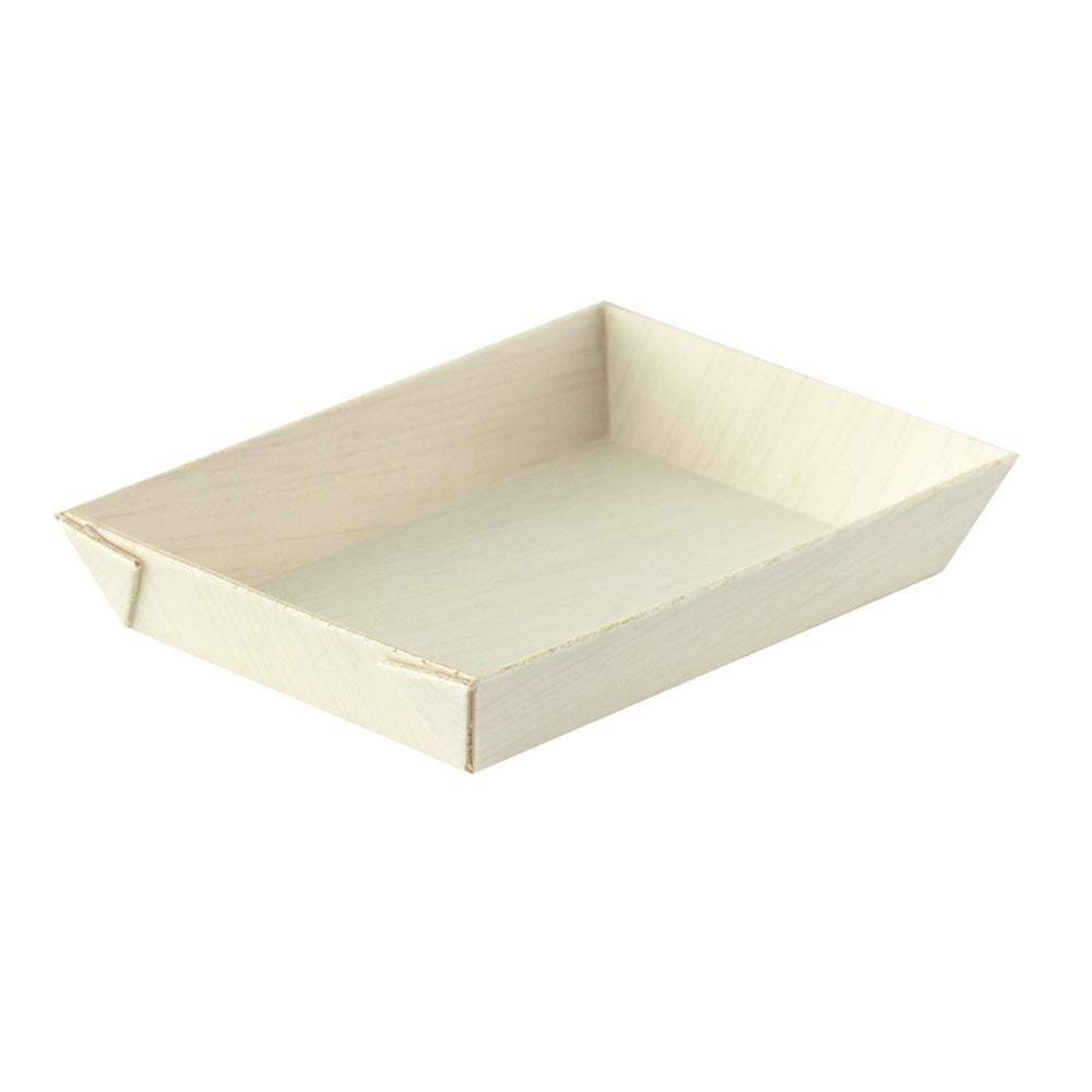 Trays, Mini, 3.3 x 2.4 Inch, Wooden, Natural, Rectangular, Biodegradeable,10 - 20 COUNT