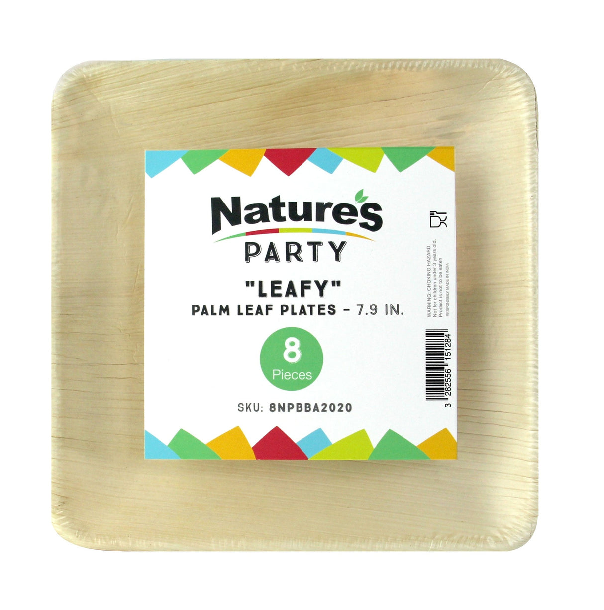 Plates, 7.9 Inch, Palm Leaf, Natural,12 - 8 COUNT