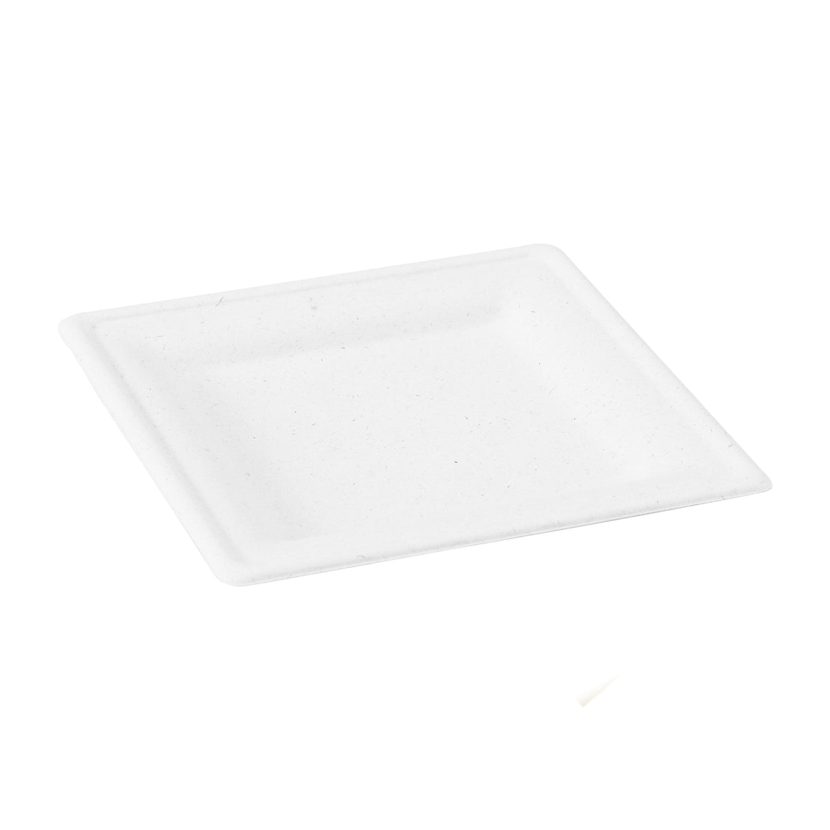 Plates, 7.8 Inch, Paper, White, Square, Sugarcane,4 - 125 COUNT