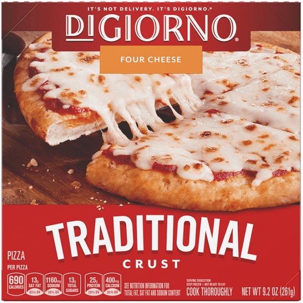 Pizza, Traditional Crust, Four Cheese,10 - 9.2 OUNCE