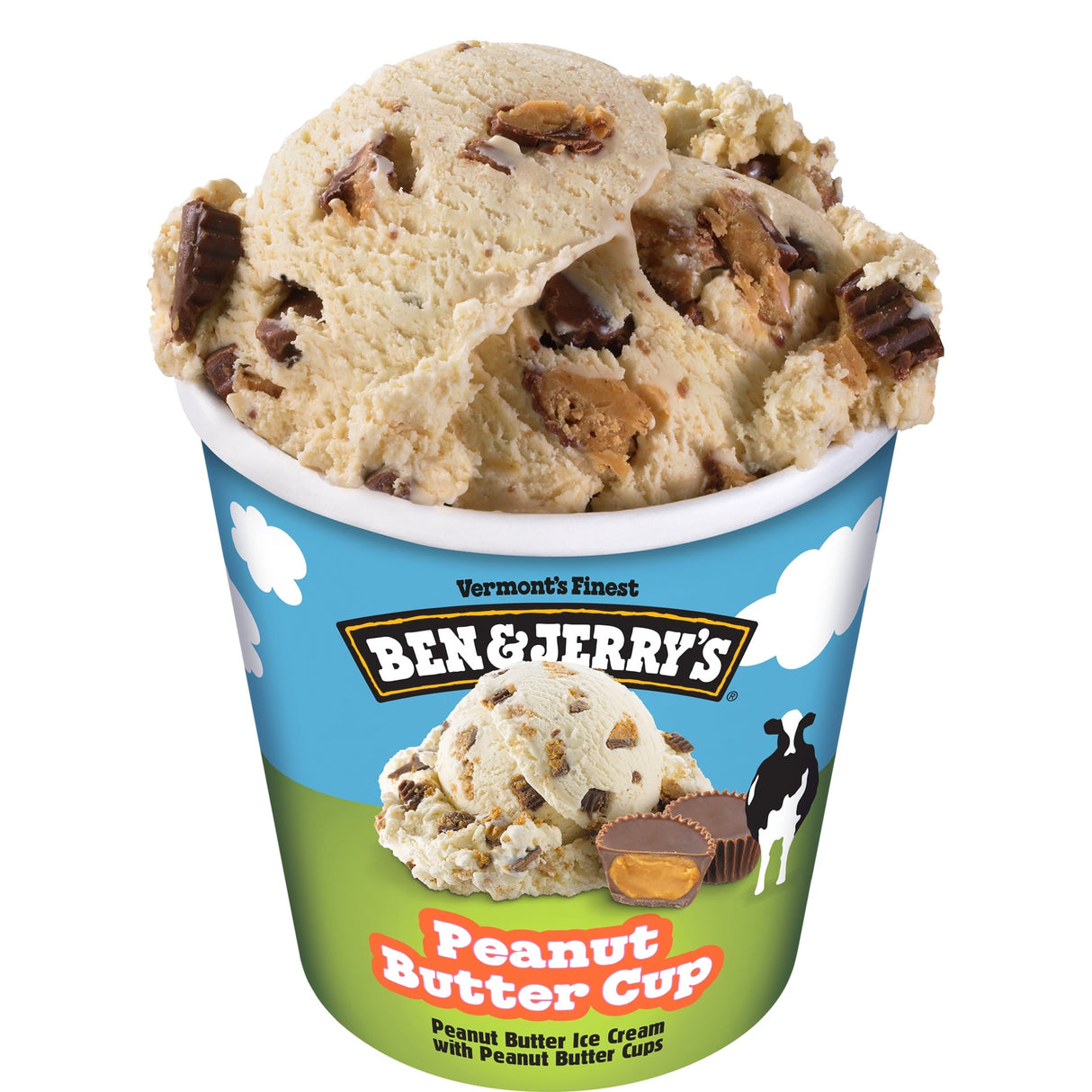 Ice Cream, Hard Serve, Peanut Butter Cup, Frozen,8 - 16 OUNCE