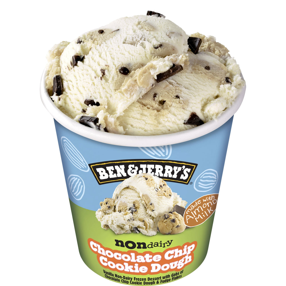 Ice Cream, Hard Serve, Non-Dairy, Chocolate Chip Cookie Dough, Frozen,8 - 16 FLUID