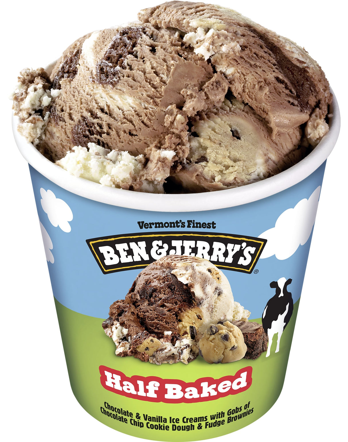 Ice Cream, Hard Serve, Half Baked, 1 Ounce,8 - 16 FLUID