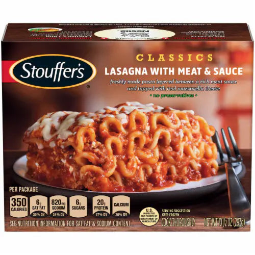Entree, Lasagna, Meat,12 - 10.5 OUNCE