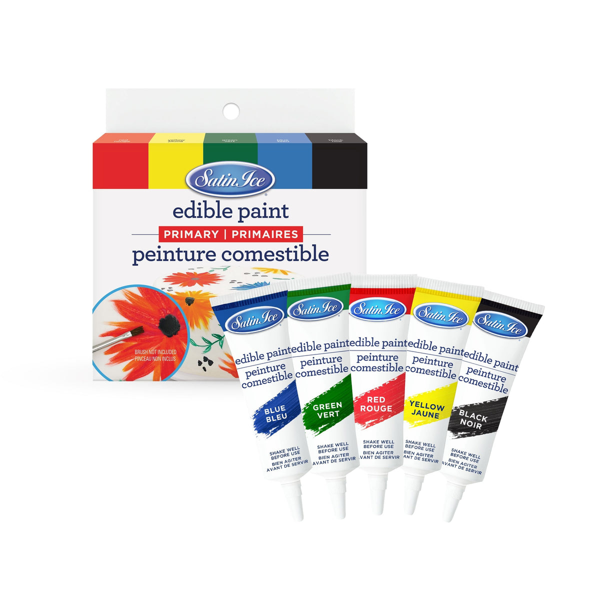 Paint Kit, Edible, Primary,4 - 2.5 OUNCE