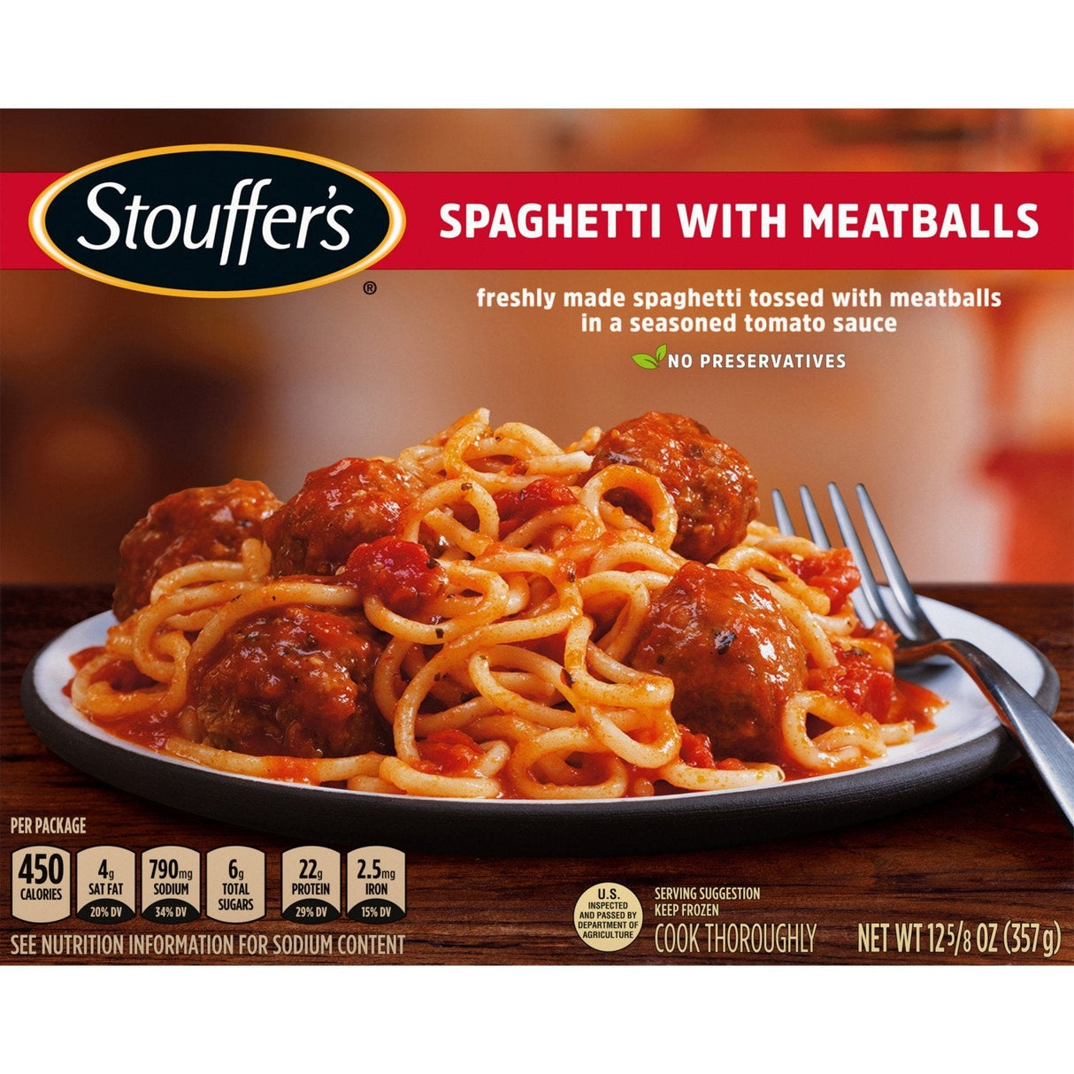 Entree, Spaghetti, with Meatballs,12 - 12.63 OUNCE