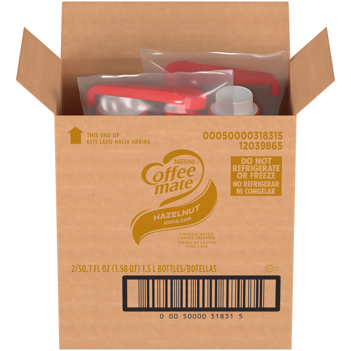 Concentrated Creamer, Coffee-Mate Liquid, Hazelnut, Shelf-Stable,2 - 1.5 LITER