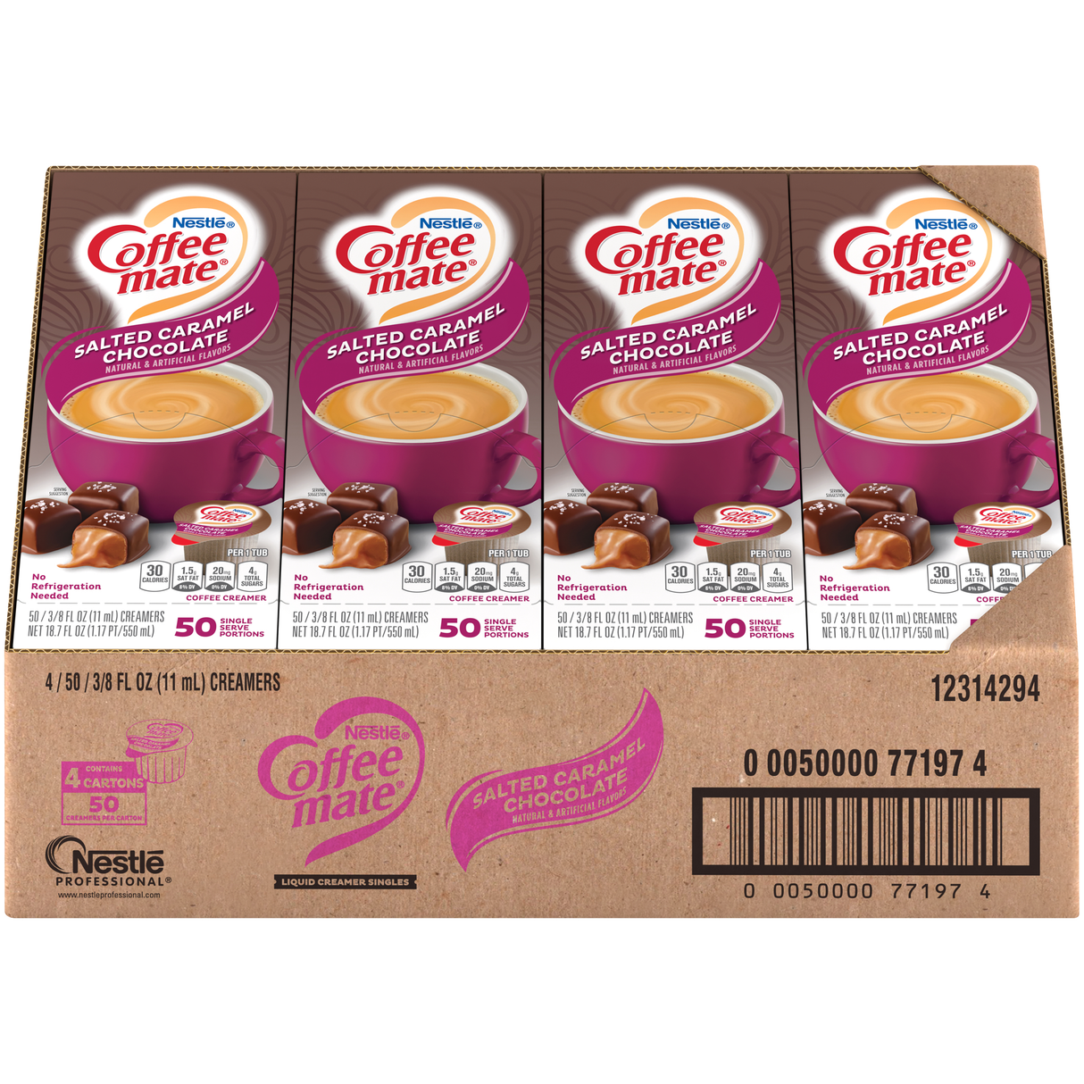 Creamer, Salted Caramel Chocolate, Shelf-Stable, Single-Serve,4 - 18.7 FLUID