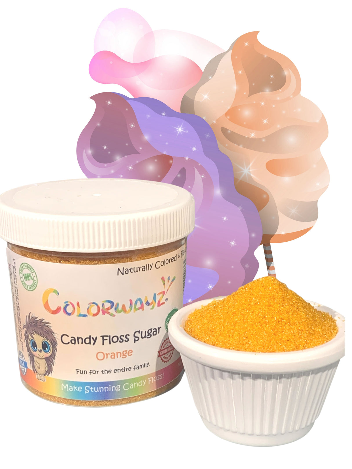 Sugar, Cotton Candy, Orange,1 - 5 POUND