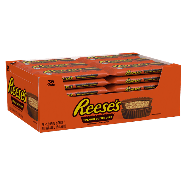 Candy, Peanut Butter Cup, Milk Chocolate,36 - 1.5 OUNCE