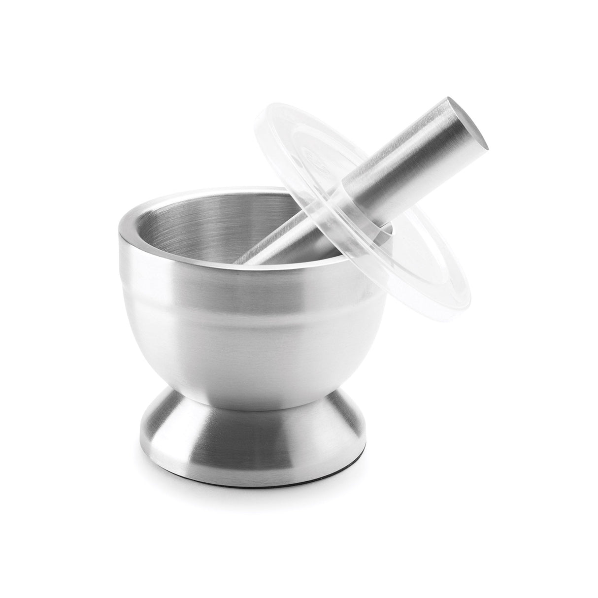 Mortar & Pestle Sets, Stainless Steel, with Clear Plastic Lid,1 - 1 EACH