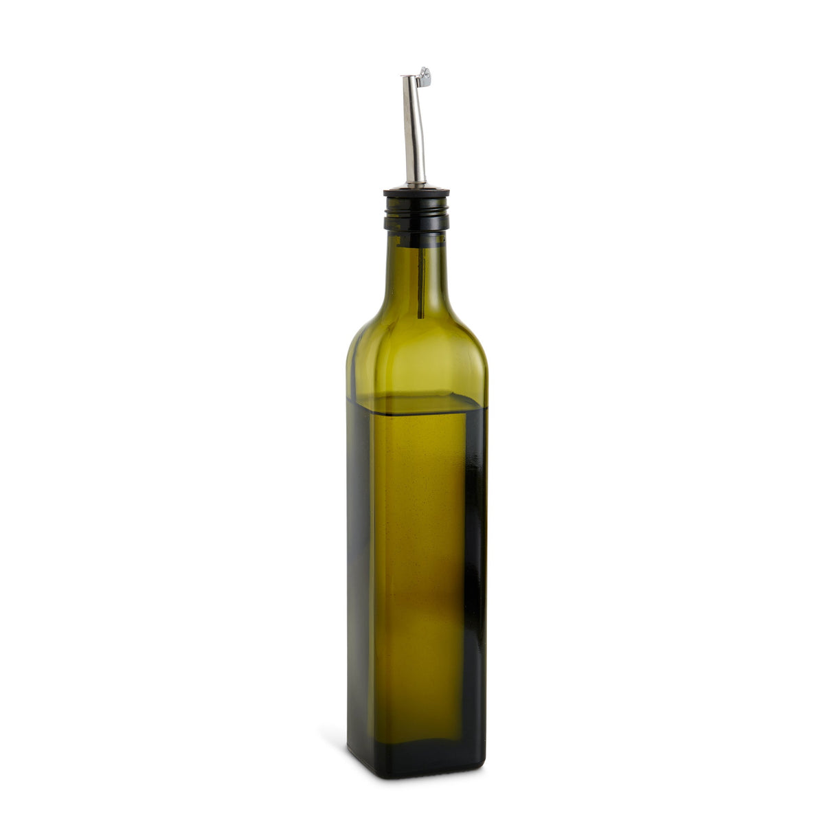 Bottles, Oil, 17 Ounce, Green, Glass, with Pourer,6 - 1 EACH