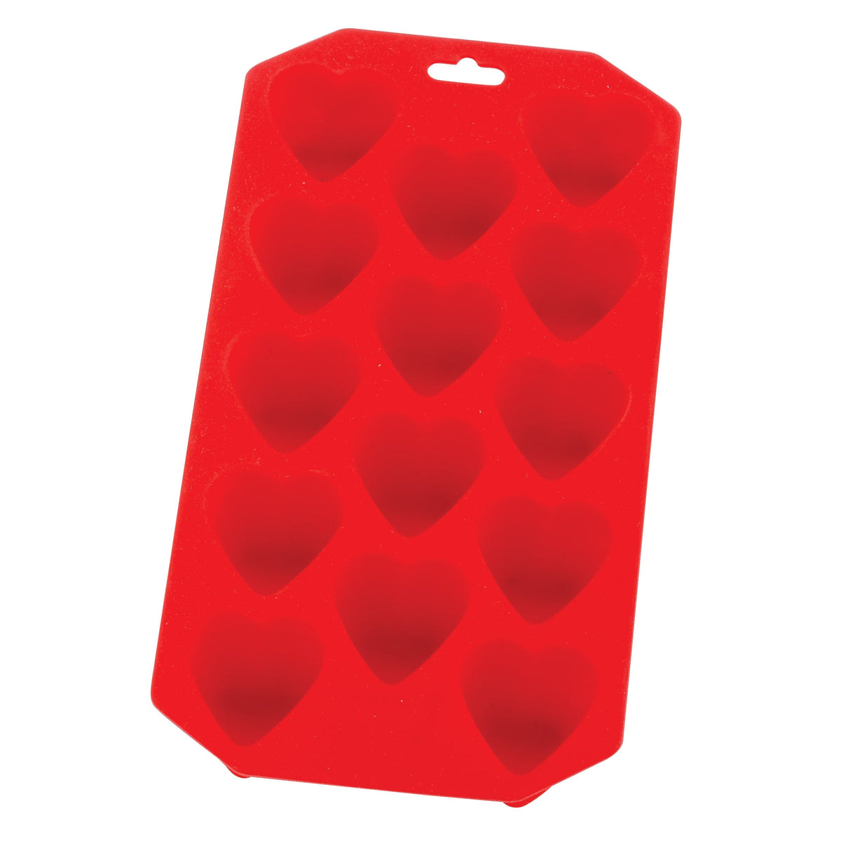 Trays, Ice, 14-Compartment, Heart, Red, Silicone, Heat Resistant up to 500 Degrees Fahr, 1 Each,6 - 1 COUNT