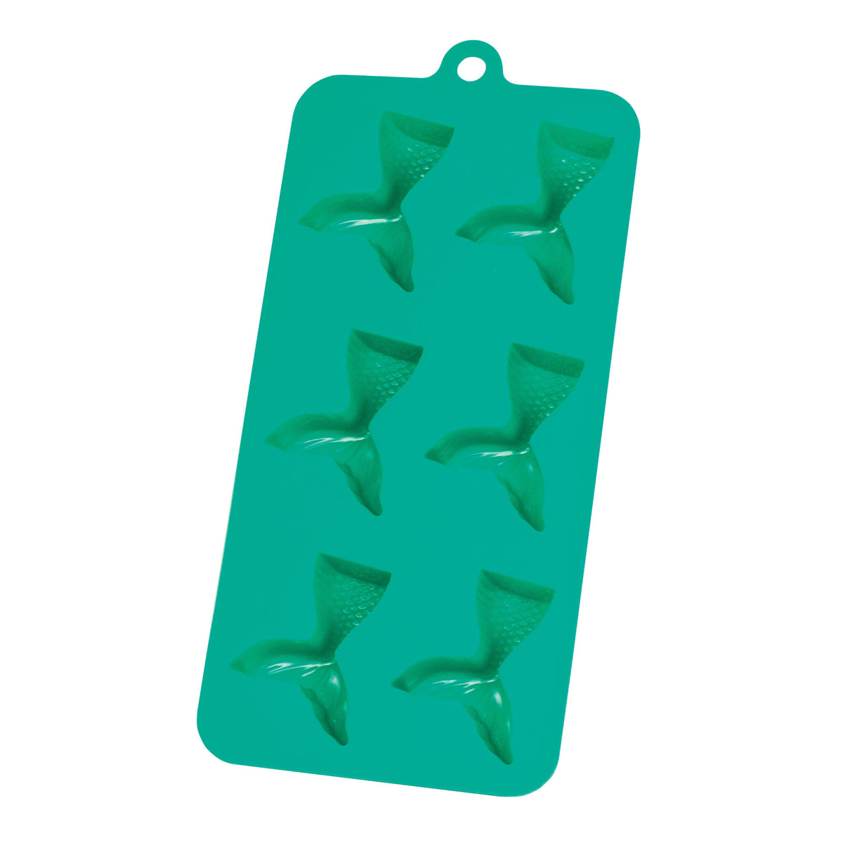 Tray, Ice, 6-Compartment, Mermaid Tail, Silicone, Heat Resistant up to 500 Degrees Fahr, 1 Each,6 - 1 COUNT