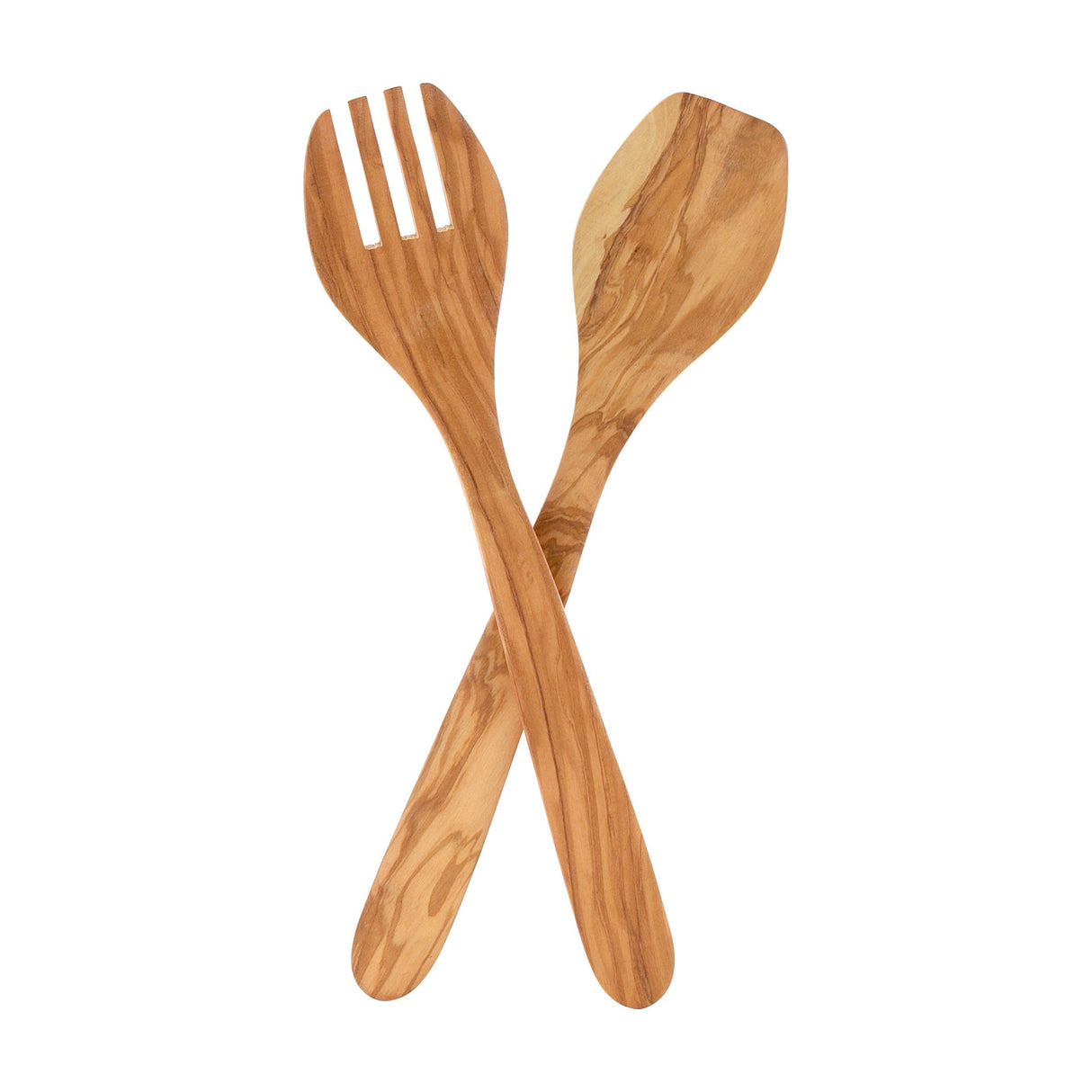 Fork & Spoon Sets, Salad, 13 Inch, Olive Wood,10 - 2 COUNT