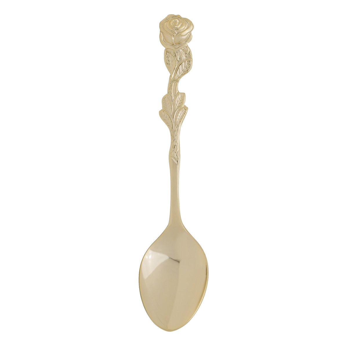 Spoons, Demi, Stainless Steel, Rose Design, Gold Plated, 4.5 Inch, 1 Each,12 - 1 COUNT