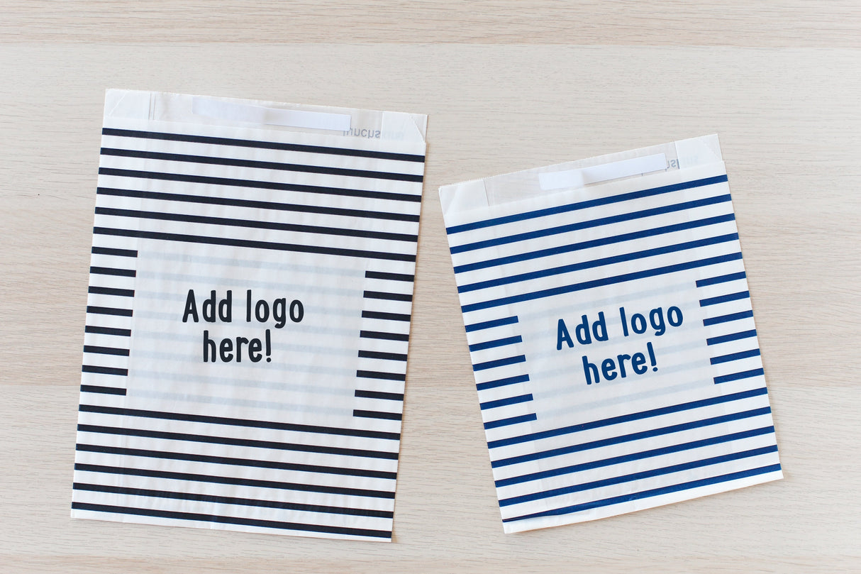 Bag, Sandwich, Paper, Navy Stripe, Sealable,500 - 1 EACH