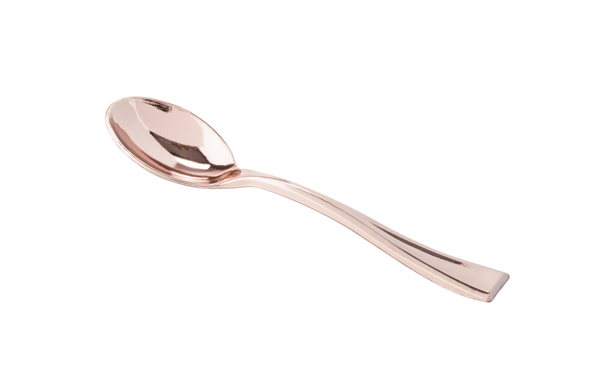 Spoons, Mini, Plastic, Rose Gold, 4 Inch,100 - 1 EACH