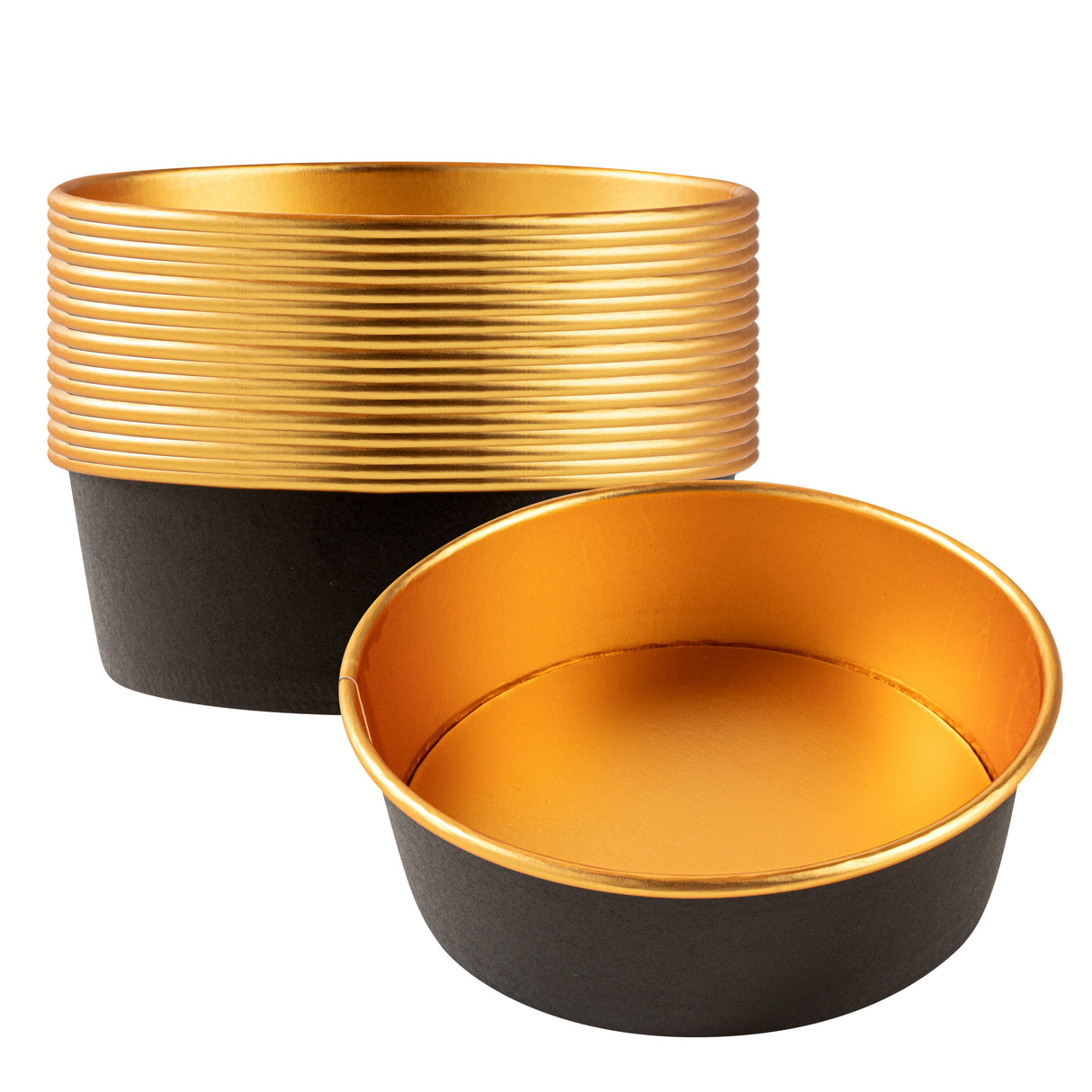 Containers, Take Out, Foil Lux 17 Ounce, Paper, Black, 6 x 6 x 1.75 Inch, with Foil Interior,50 - 1 EACH