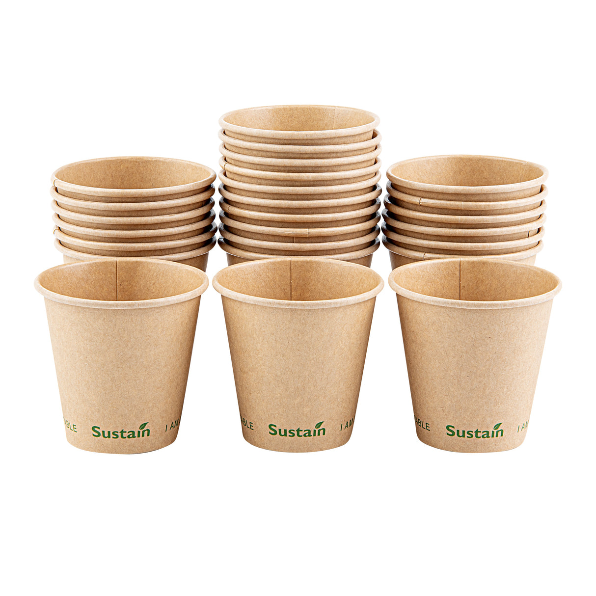 Cups, Hot, Sustain 8 Ounce, PLA-Lined Paper, Kraft, 3.5 x 3.5 x 3.25 Inch,50 - 1 EACH