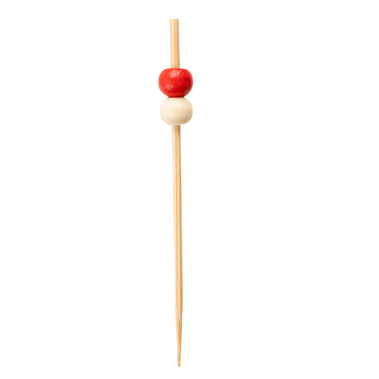 Skewers, 2.75 Inch, Bamboo, Red & White Beaded,100 - 1 EACH