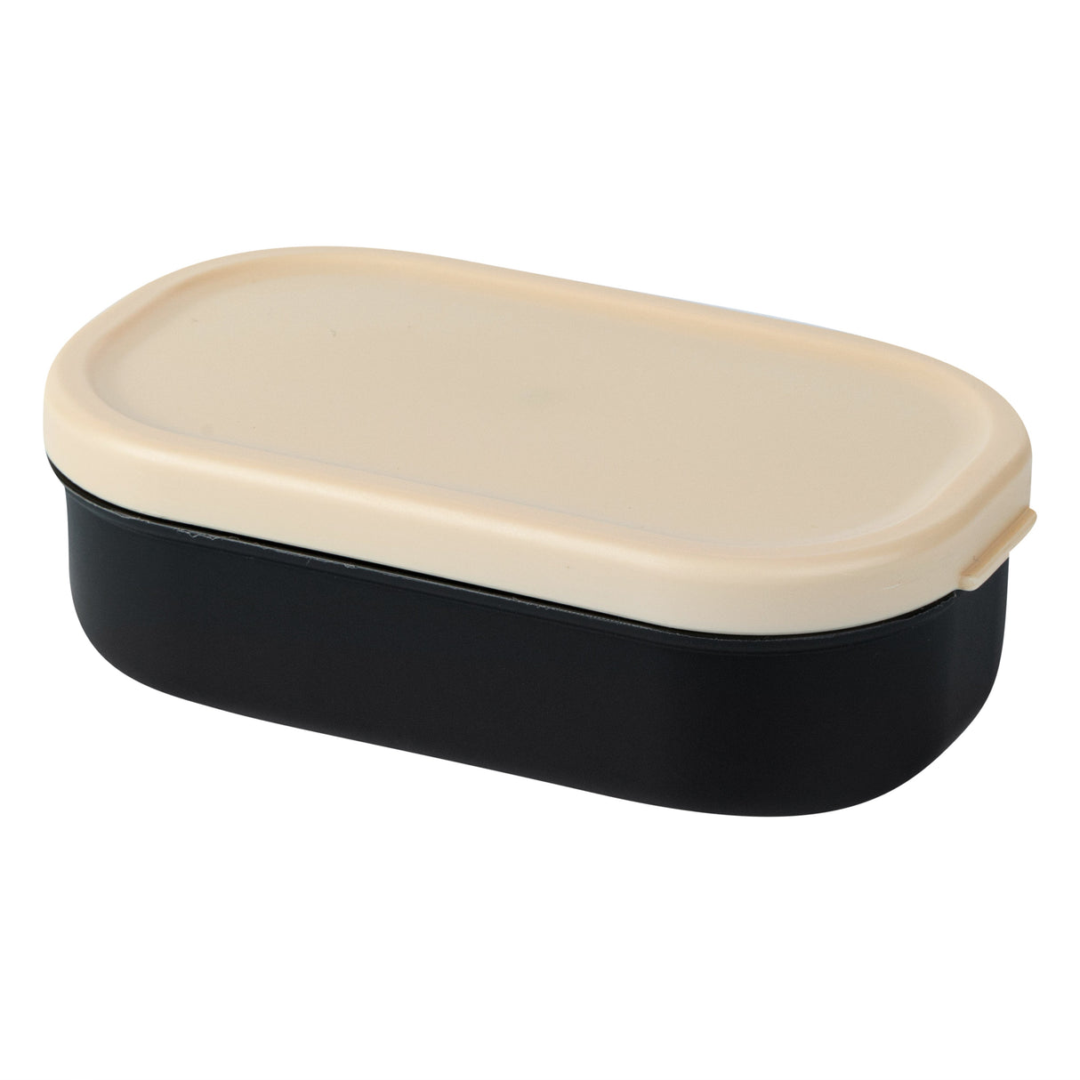 Containers, Buddha Box Snack & Sauce, Bento Tek 3 Ounce, Plastic, Black, 3.75 x 2.25 x 1.25 Inch, with Beige Lid,4 - 1 EACH