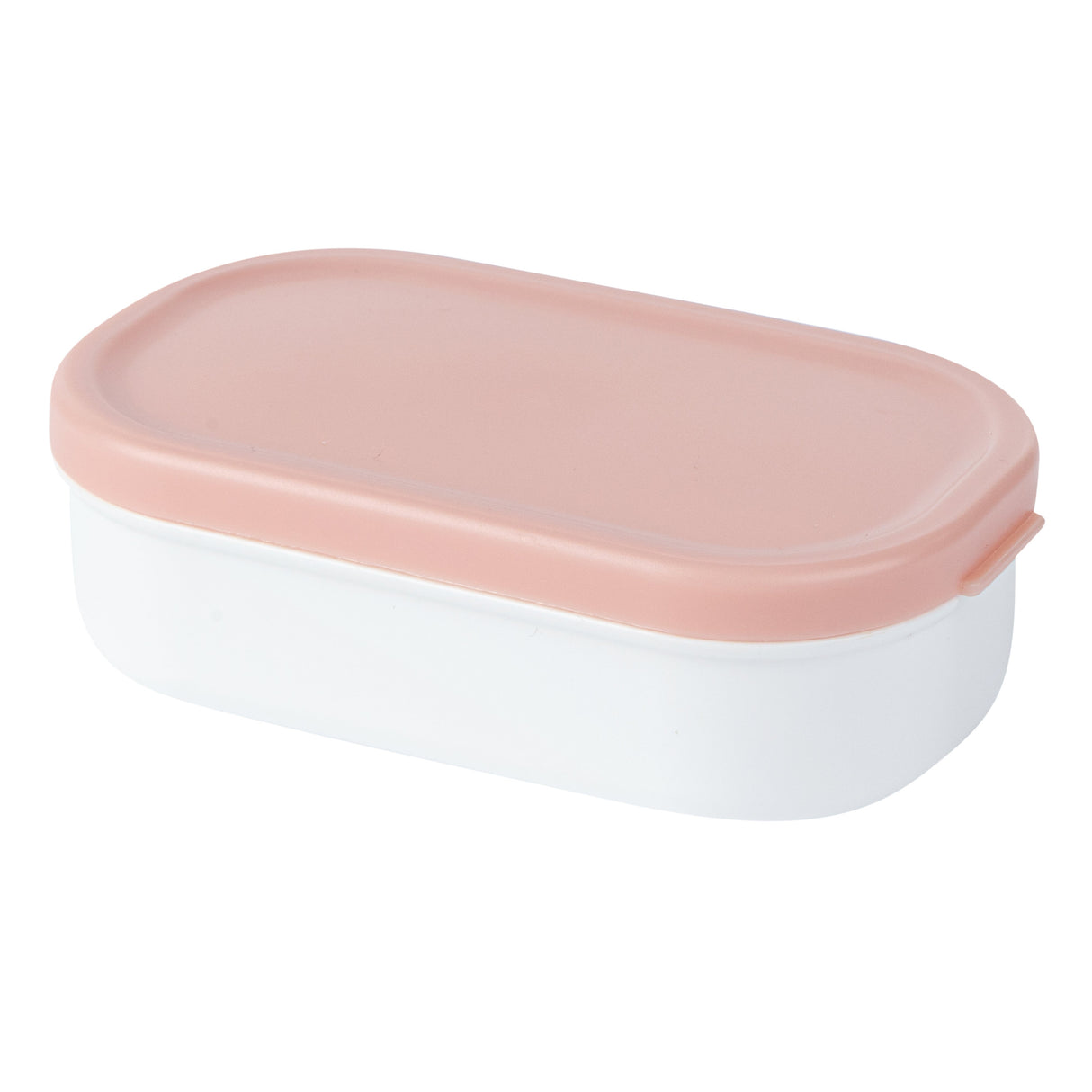 Containers, Buddha Box Snack & Sauce, Bento Tek 3 Ounce, Plastic, White, 3.75 x 2.25 x 1.25 Inch, with Pink Lid,4 - 1 EACH