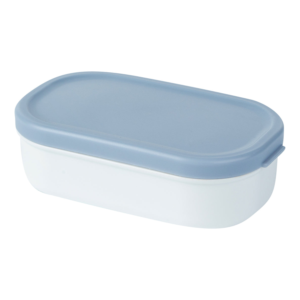 Containers, Buddha Box Snack & Sauce, Bento Tek 3 Ounce, Plastic, White, 3.75 x 2.25 x 1.25 Inch, with Blue Lid,4 - 1 EACH
