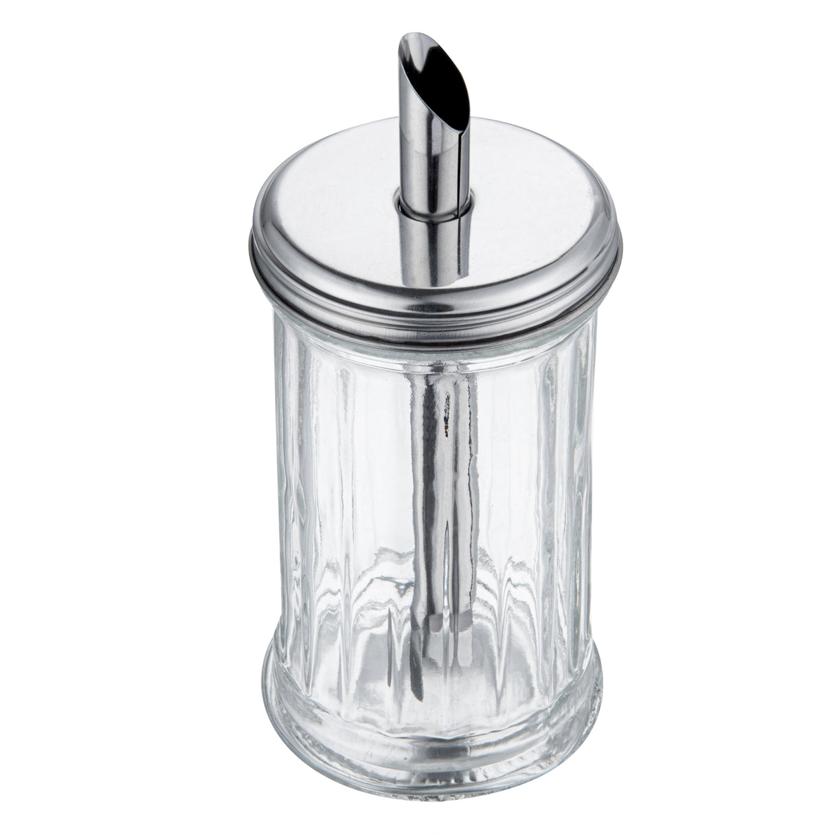 Pourer, Sugar, 11 Ounce, Glass, with Spout Lid,1 - 1 EACH