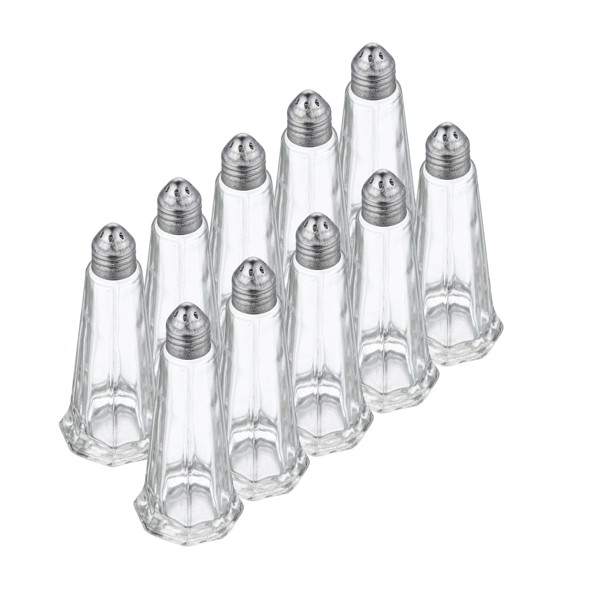 Shaker Set, Salt & Pepper, 1 Ounce, Tower Style, Glass,1 - 1 EACH