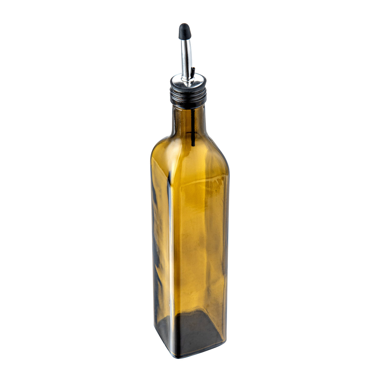 Bottle, Olive Oil, 17 Ounce, Amber, Glass, with Stainless Steel Pourer,1 - 1 EACH