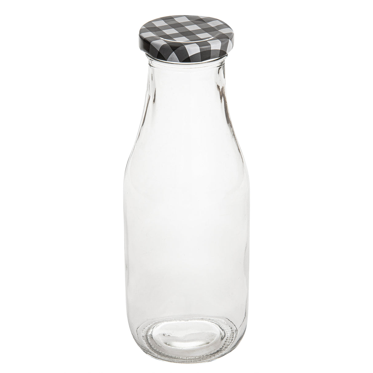 Bottles, French Countryside, 15 Ounce, Glass, with Plaid Lid, 2.5 x 2.5 x 7.5 Inch,10 - 1 EACH