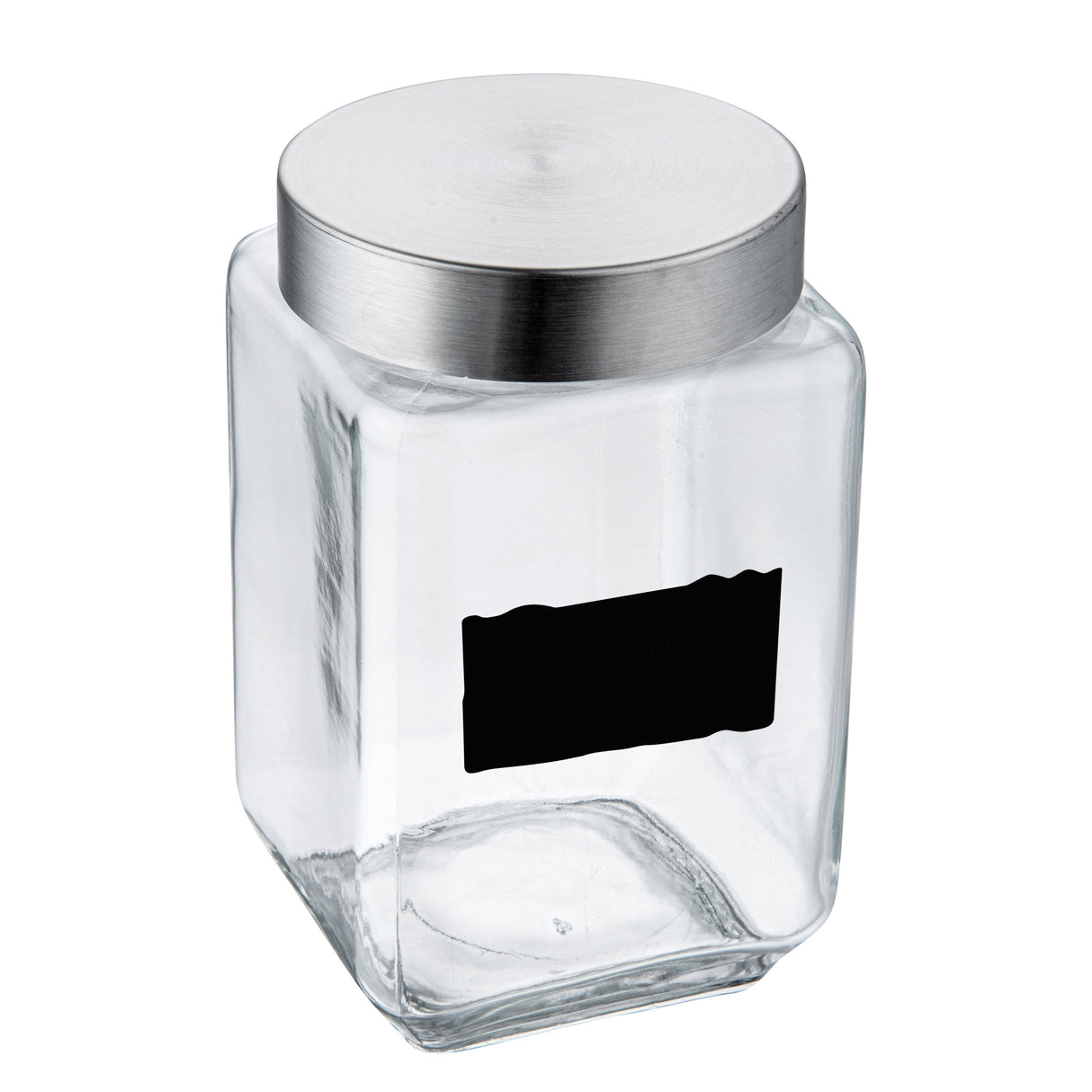 Jar, Storage, Vetri 58 Ounce, Glass, with Lid & Chalkboard Label, 3.5 x 3.5 x 7.25 Inch,1 - 1 EACH