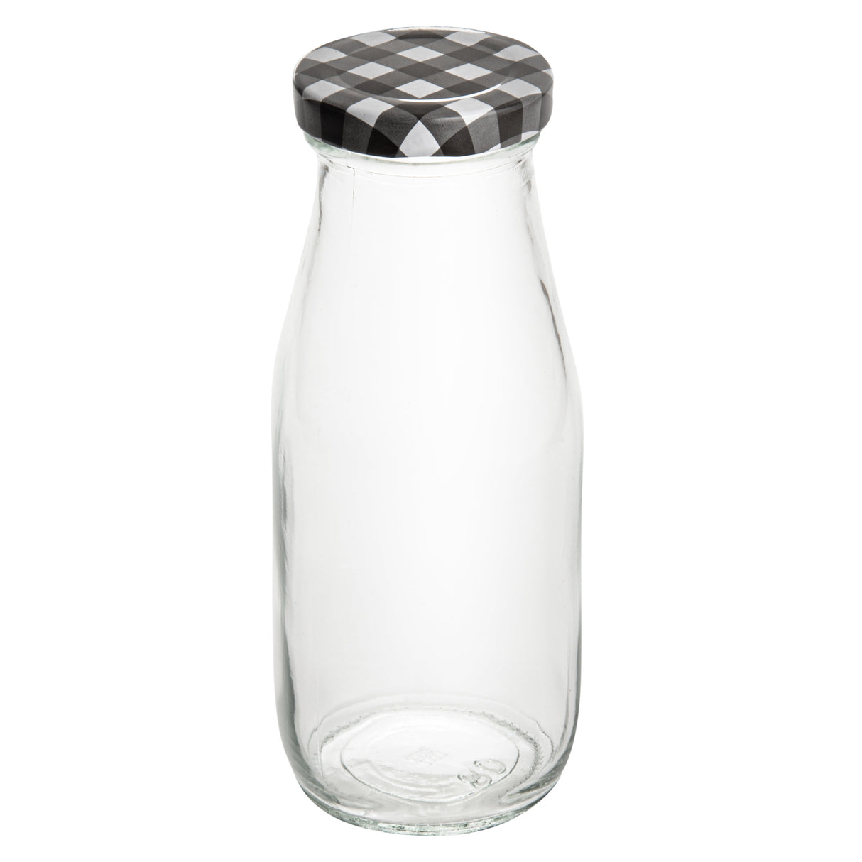 Bottles, French Countryside, 11 Ounce, Glass, with Plaid Lid, 2.5 x 2.5 x 6 Inch,10 - 1 EACH