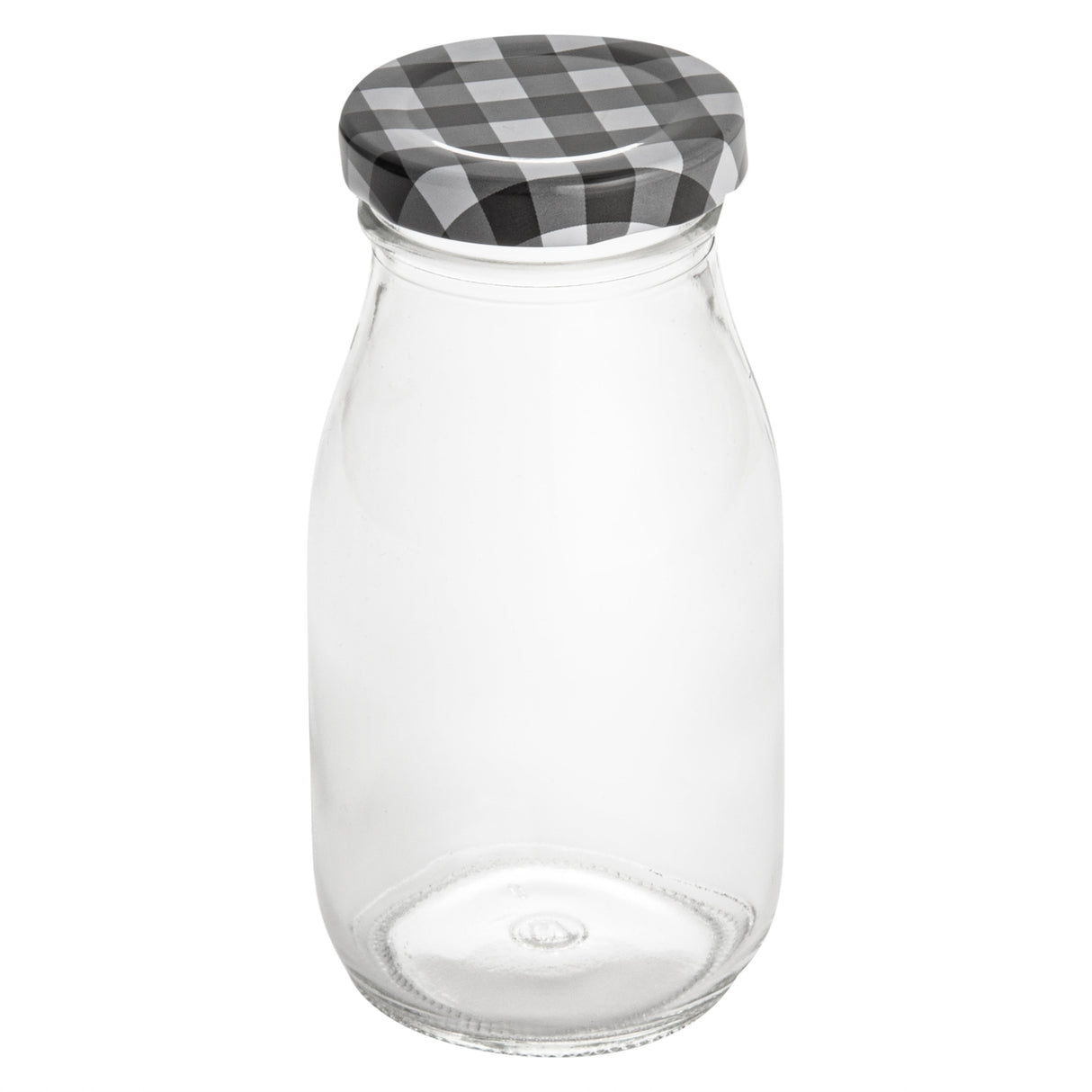 Bottles, French Countryside, 6 Ounce, Glass, with Plaid Lid, 2.25 x 2.25 x 4.75 Inch,10 - 1 EACH