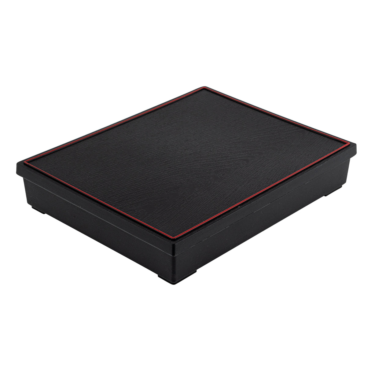 Box, Japanese Style Bento 6-Compartment, 12.25 x 9.75 x 2.25 Inch, Plastic, Black & Red, with Bowl, ABS,1 - 1 EACH