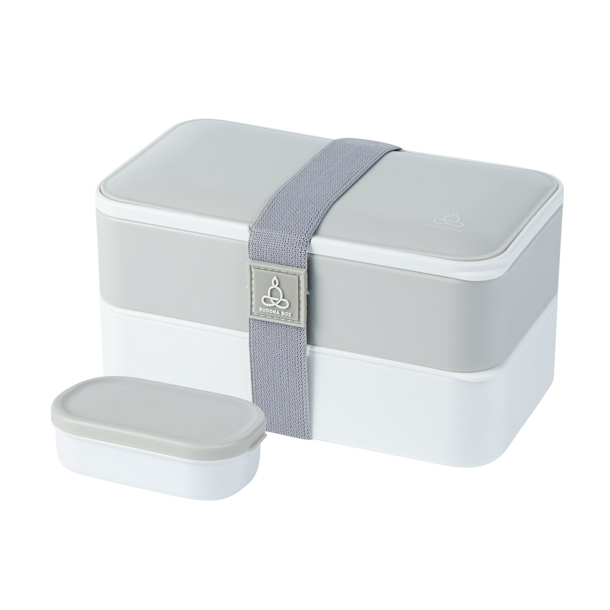 Box, Lunch, Bento Tek 41 Ounce, Plastic, Gray & White, 7.25 x 4.25 x 4 Inch, with Utensils & Sauce Cup,1 - 1 EACH